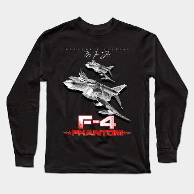 F4 Phantom Us Air Force Fighterjet Long Sleeve T-Shirt by aeroloversclothing